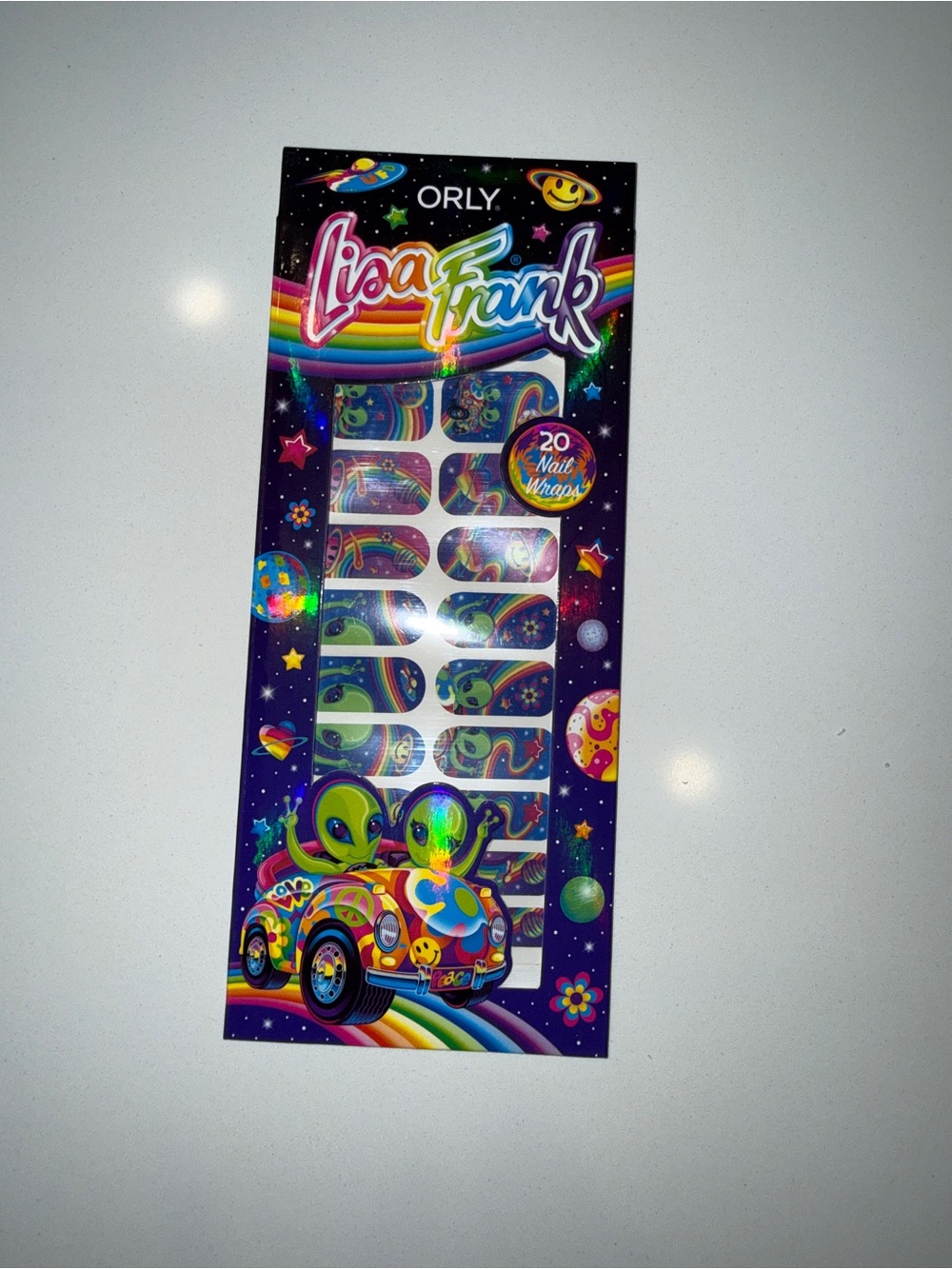 Lisa Frank Neon Rainbow Alien Nail Wraps - Pink Blue Purple Green Yellow